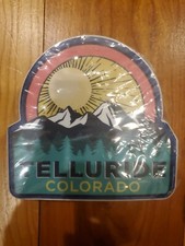 Telluride Colorado sun over mountains Souvenir Sticker pack of 60