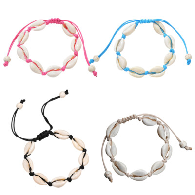 Boho Festival Beach Drawstring Rope Anklet With Shell & Star Beads – Gift Ready
