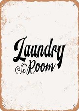 METAL SIGN - Laundry Room - 2 - Vintage Rusty Look