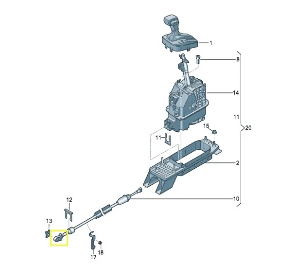 5K1713025 Shift cable end link OEM for AUDI A1 A3 TT Seat Altea Ibiza Leon VW CC Foto 4 de 4