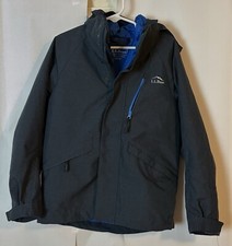 L.L. Bean Youth Kids Winter Jacket Navy Blue Size M 5-6 Shell And Puffer Ski