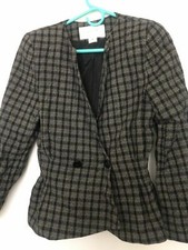 Christian Dior 100 wool peplum jacket  skirt 4 suit or strappy 9 nude heels
