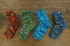 Hand Knitted Wool Ankle Socks LoudElephant Woolly Warm Cosy Space Dye Rainbow