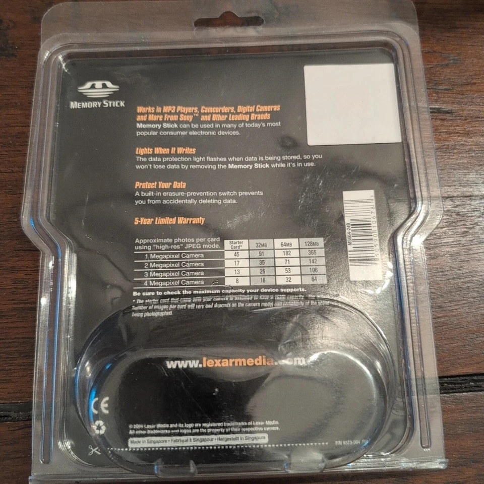 Lexar Media 64mb  Memory Card Stick for Camera/Digital Devices, NIB - Image 2 of 2
