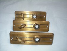 Antique Art Deco Streamline Solid Brass Doorplate with Twist Knob