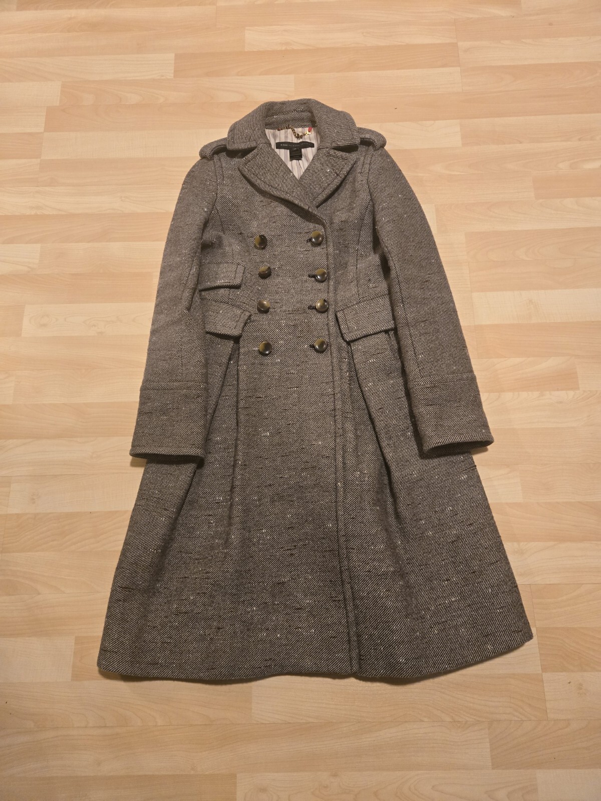 Marc By Marc Jacob’s Wool Trench Coat Single Breasted Grey Sz XS