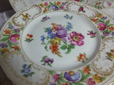 Unique Schumann  Bavaria Empress Dresden Flowers china set 2 marks 49 pieces
