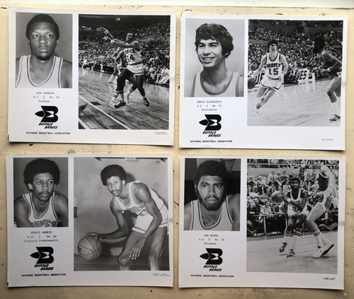 1974-1975 BUFFALO BRAVES NBA TEAM PRESS PHOTOS SET OF 13 BLACK & WHITE PHOTOS