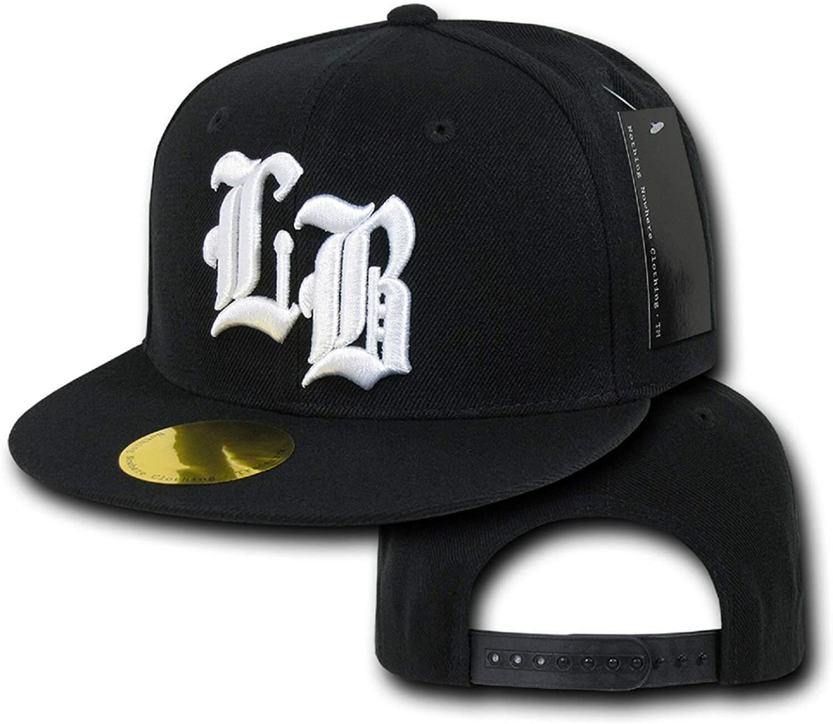Long Beach 3D Old English Snapback LB Snoop Flat Bill Baseball Hip