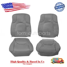 For 2005-2019 Nissan Frontier Driver Passenger Bottom Top Cloth Seat Cover Gray