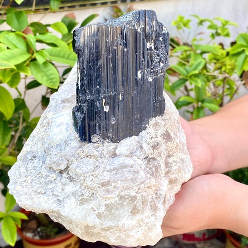 4.76LB Natural black tourmaline quartz crystal mineral specimen healing. - Picture 5 of 15