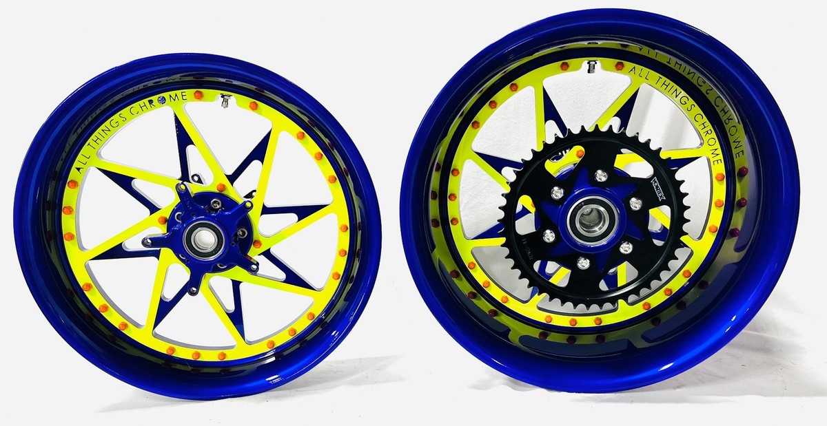 文太 ホイール 360 FAT TIRE PURPLE & NEON SWITCHBACK WHEELS 06-11 KAWASAKI NINJA