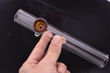 Tubo de mano de tabaco para fumar 7" vidrio 5 mm tubo pies tazón marrón grande