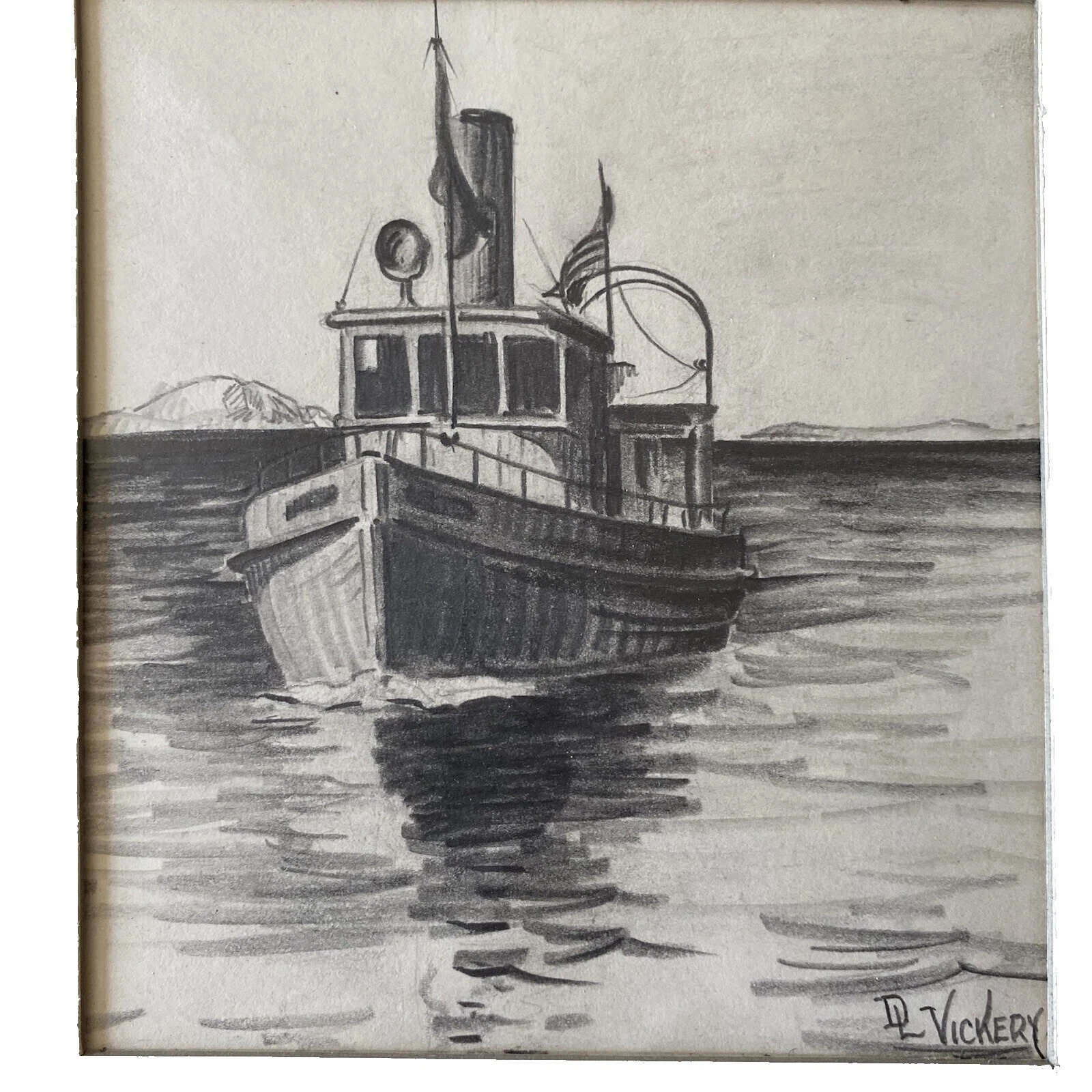 Dibujos de arte náutico al carbón