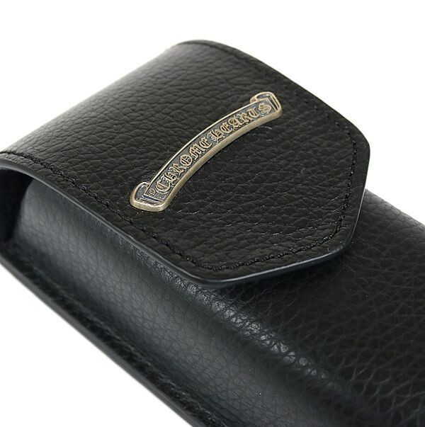 CHROME HEARTS Glasses Case Eyewear Leather Hard Case Scroll