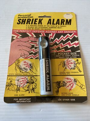 Vintage Shriek Alarm Personal Protection Sound Alarm NOS cool packaging freaky X