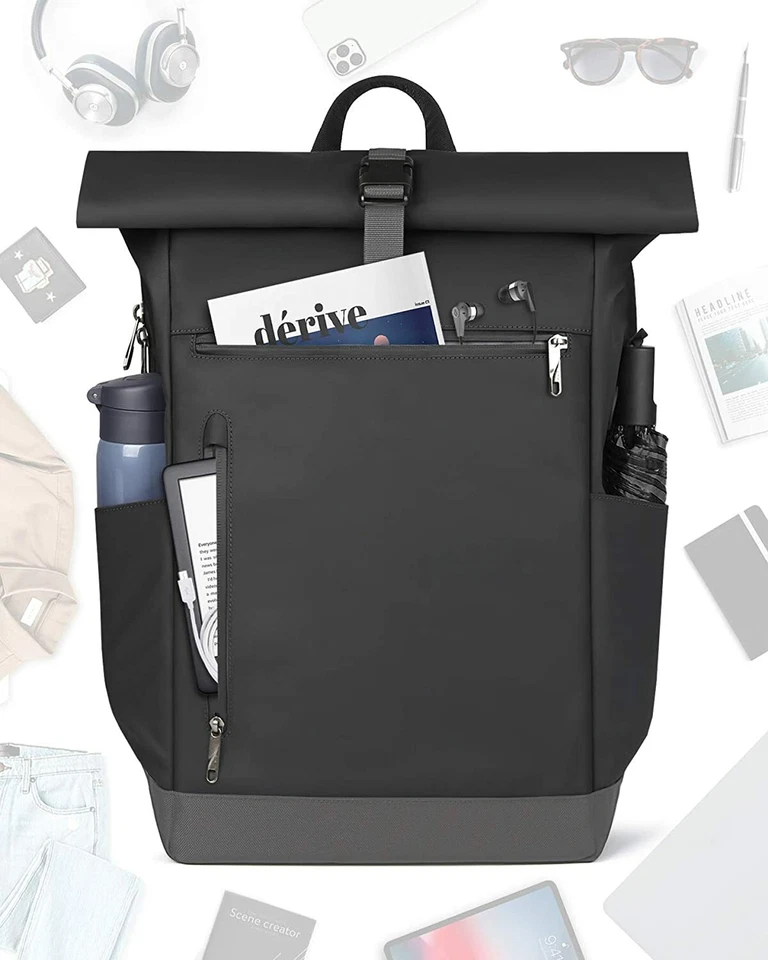 RollTop Rucksack Herren Damen 25L-30L Fahrradrucksack Schulrucksack Daypack - Bild 4 von 4