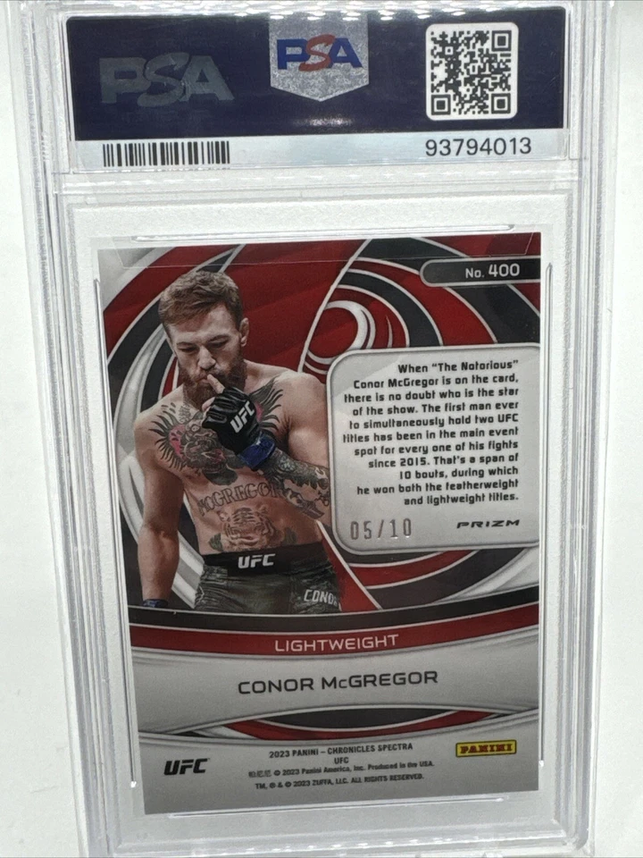 Conor McGregor 2023 Chronicles Spectra Gold 5/10 PSA-10 UFC - S-24 - Image 2 of 2