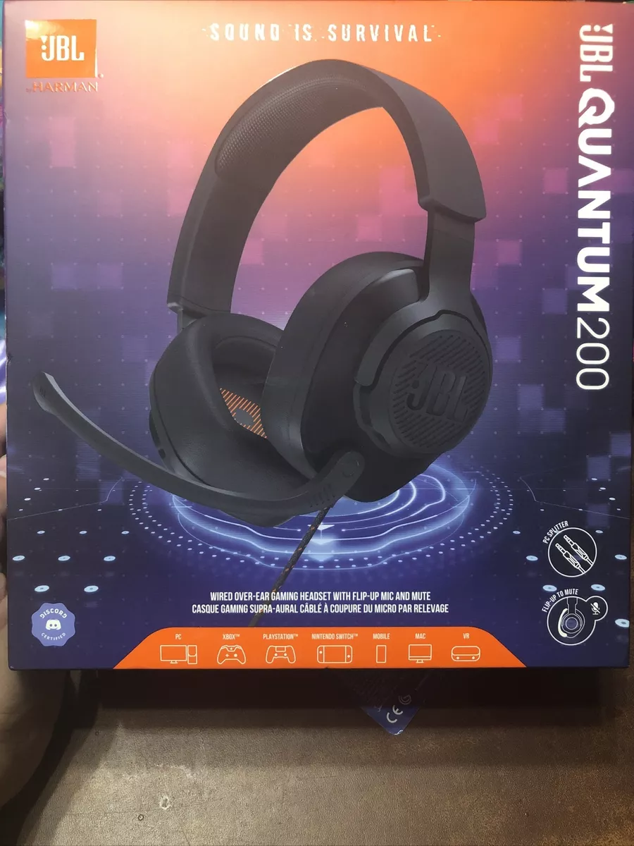 JBL Quantum 200 Wired Over-Ear Gaming Headset Headphone Flip-Up Mic  FreeShipping 50036369572