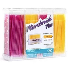 Microbrush PF400 Plus Dispenser Series Micro Applicators Fine Yellow/Pink 400/Pk