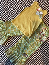 Matilda Jane Serendipity Celery Tank And Wallflower Big Ruffles. Size 6-8