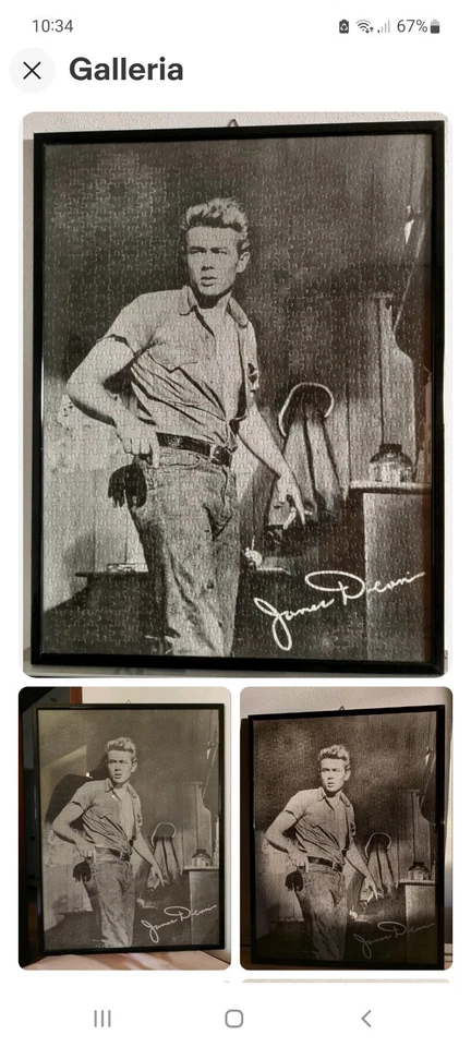 Puzzle1000 pezzi bianco/nero72x52cornice con vetro.LEGGI DESCRIZIONE James dean - Immagine 2 di 4