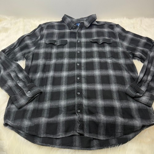 george | Set of 3 Long Sleeve Classic Fit Button Down Shirts in Gray + Black - Picture 2 of 21