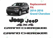 Matte Black Front Rear Jeep Door 4x4 Emblems 2014-2016 Grand Cherokee