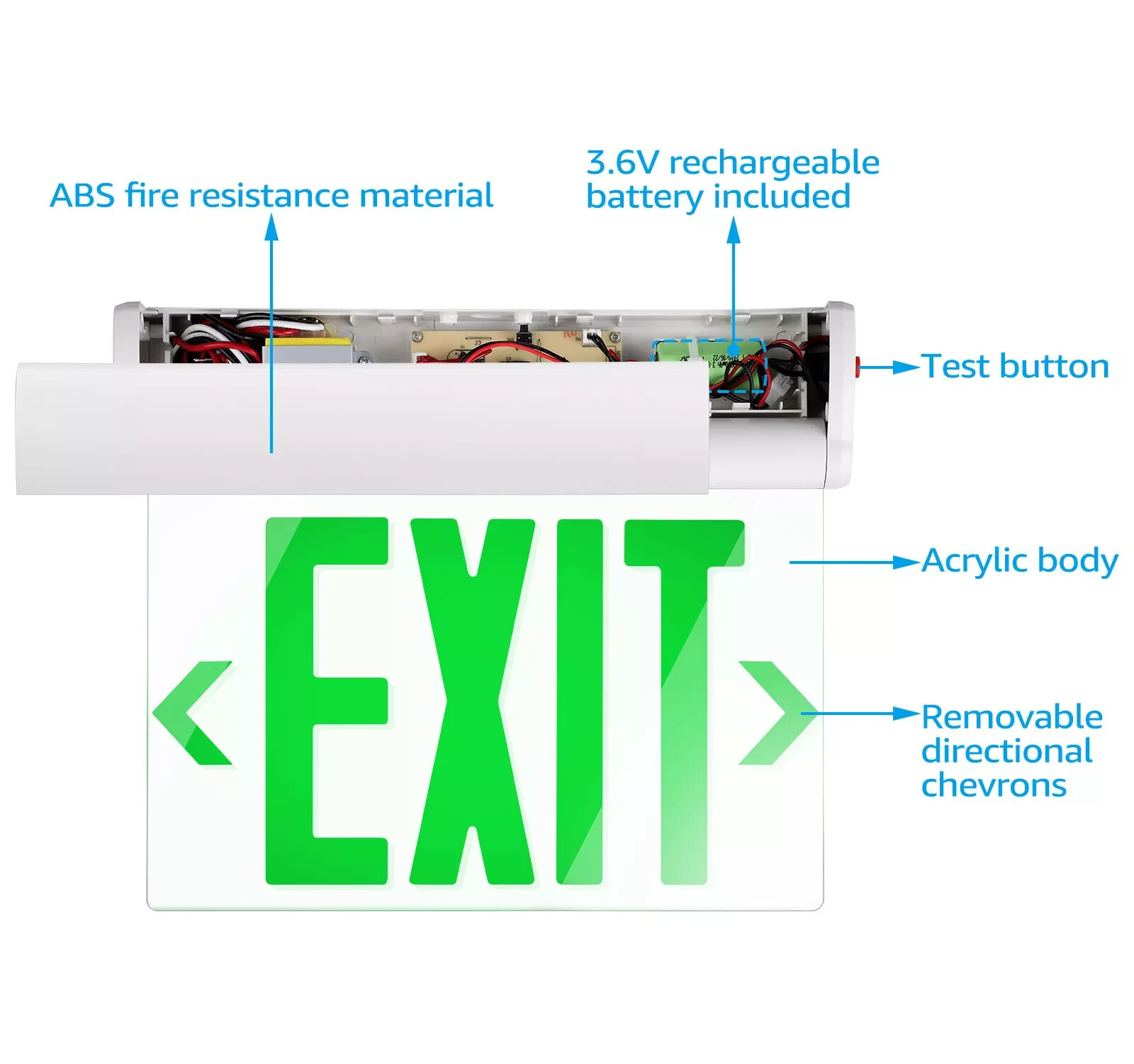 8 Pack LED Edge Lit Exit Sign