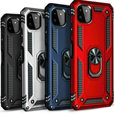 For Samsung Galaxy A22 5G Case, Ring Kickstand Cover + Tempered Glass Protector