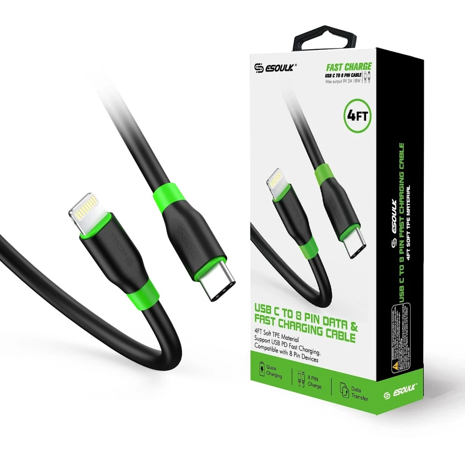 USB C to iPhone Charger Cable For iPhone 14 13 12 11 Pro Max Fast Charging Cord - Image 2 of 4