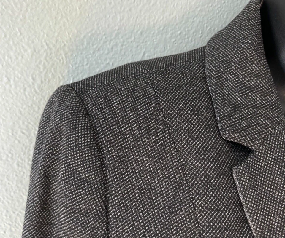 Blazer Elie Tahari Mujer Gris Vestido Lápiz Negro Crochet Escote A Juego US-4 Foto 2 de 4