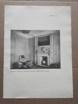 Argyll House, Vorderzimmer, Erdgeschoss, Chelsea, London - Antikdruck - 1913