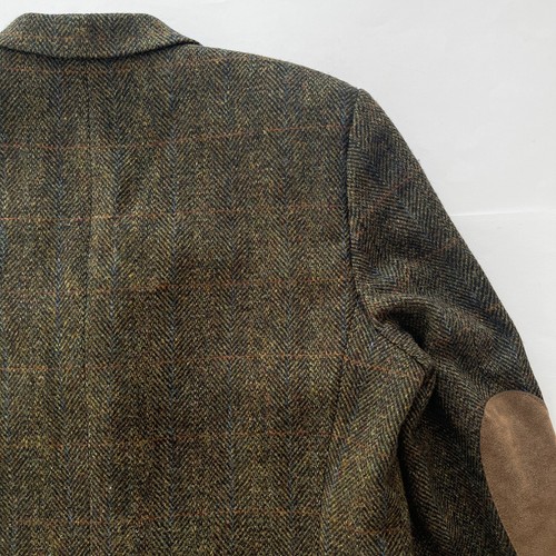 Barutti Harris Tweed Plaid Wool Blazer Jacket Sport Coat 42R 46 Logo Green - Picture 15 of 23