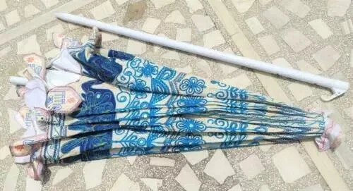 Sombrilla de jardín hecha a mano bordada india exterior sombrilla patio sombrilla Foto 3 de 4