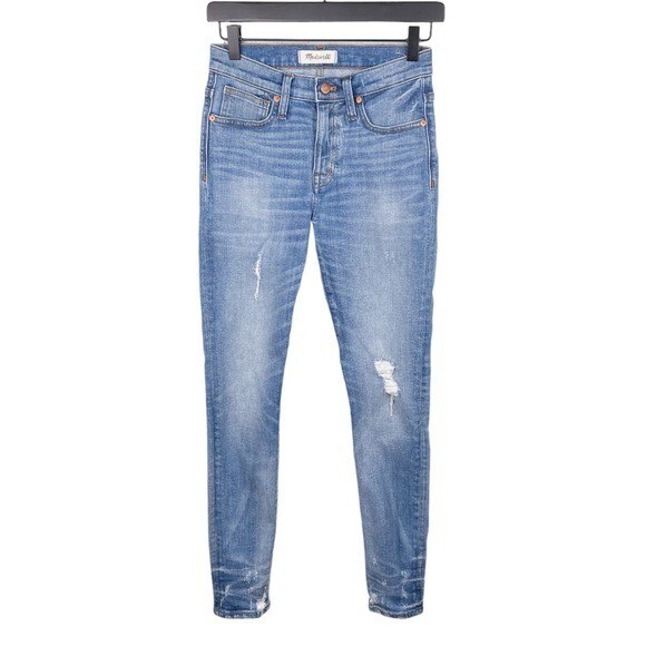 Madewell 9 High-Rise Skinny Jeans Distressed Hem Size 25 J0513