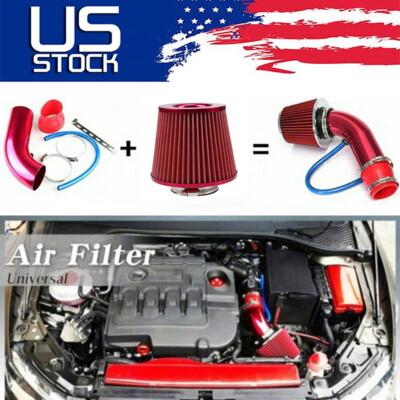 3'' Cold Air Intake Filter Induction Kit Pipe Power Flow Hose System Universal