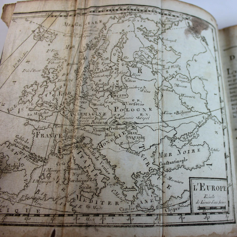 Original 1788 French Geography Book with 12 Engraved Plates of Maps Foto 3 de 4