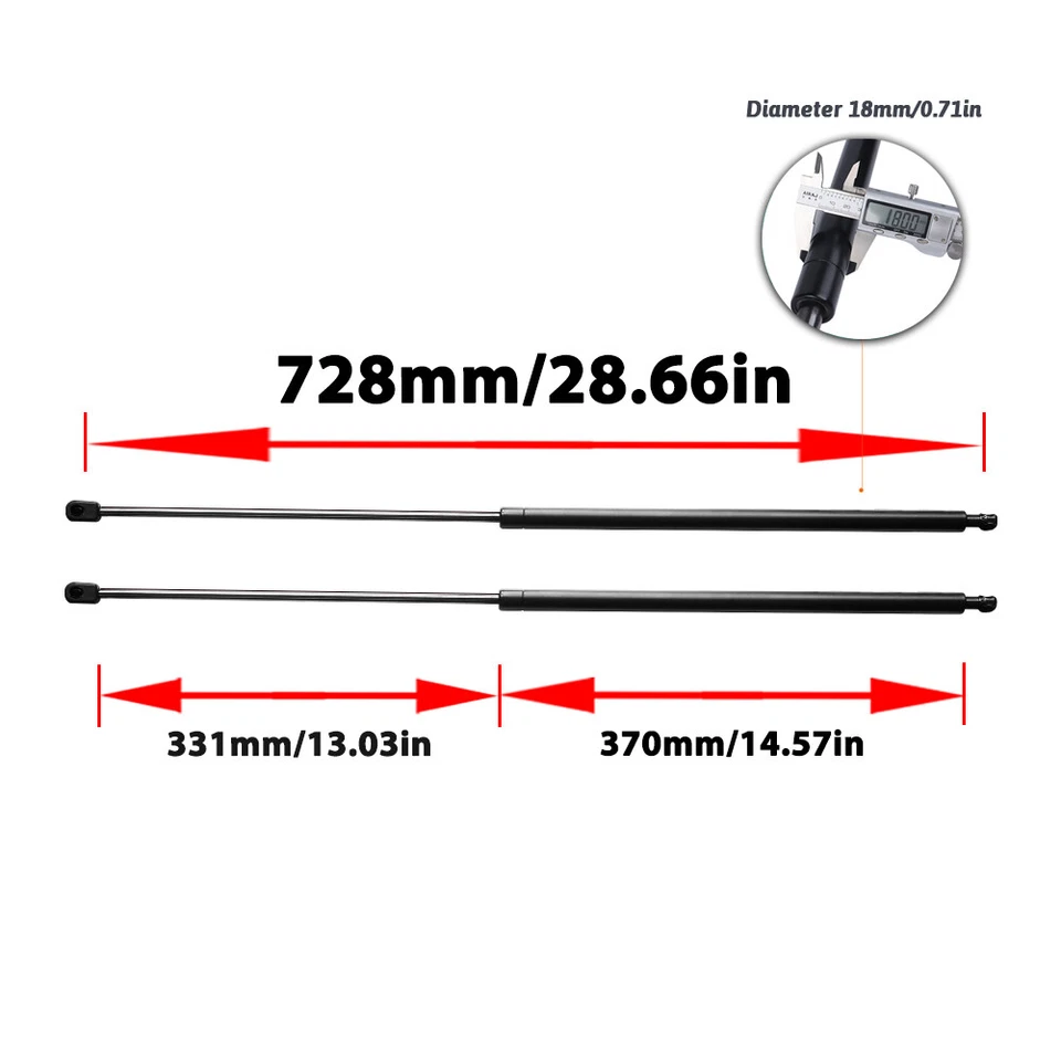 For Toyota Tundra Sequoia 07-17 Front Hood Lift Support Gas Struts 2Pcs Foto 3 de 4