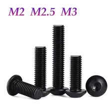 ISO 7380 M2 M2.5 M3 Black Button Head Socket Cap Screws / Bolts  10.9 Steel