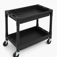 Storage Tool Trolley Utility Cart (2 Tier Rolling Mechanic Workshop On Wheels)