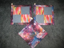 Colors of Outer Space Handmade Kitchen Potholder Set of 3