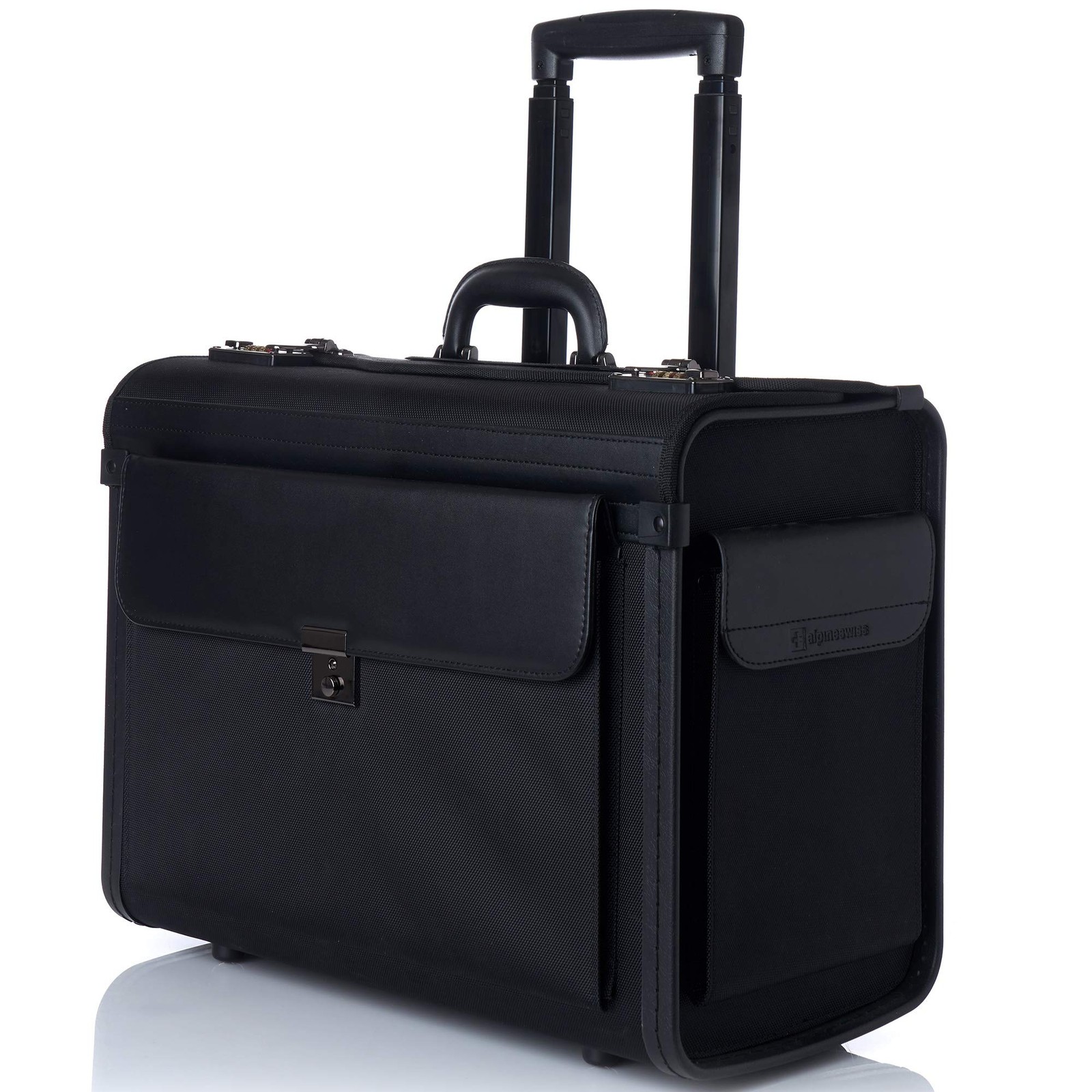 Alpine Swiss Rolling 17" Laptop Briefcase on Wheels Attache Lawyers Case