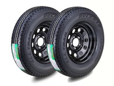 2 Rockman Trailer Tire Wheel St17580r13 6-ply C 91m 5 Lug X 4.5 Black Mod Rim