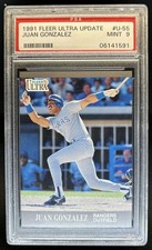 1991 Fleer Ultra Update Juan Gonzalez RC #U-55 Rangers PSA 9