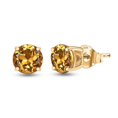 ~ LUXORO 10K Gelbgold Premium Brasilianischer Heliodor Solitär Ohrstecker 1,55ctw ~