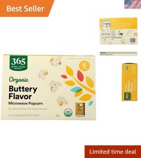 21 oz Organic Microwave Popcorn - Delicious Buttery Snack for All Ages