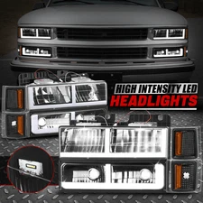 [LED DRL Strip] For 94-98 Chevy C10 C/K 1500 Headlight Bumper Corner Lamp Black
