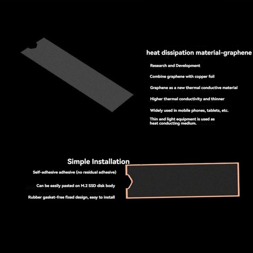 1X(SSD-Kühlkörper, Festplattenkühler, Graphen-SSD-Kühlkörperblech für Lapto8500 - Afbeelding 3 van 6
