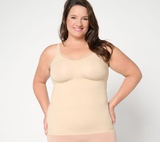 Evelyn Bobbie Lace Trimmed V-Neck Seamless Bra Cami Sand M New